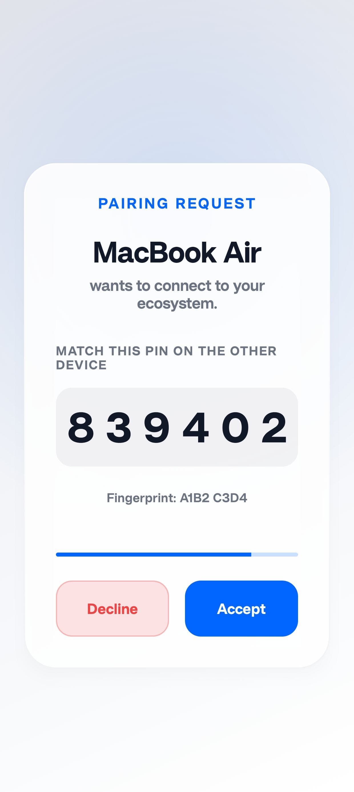 DeskDrop Pairing Request